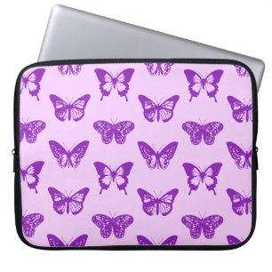 Schmetterlingskizze, Orchideenrosa und Violett Laptopschutzhülle