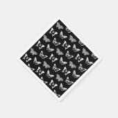 Schmetterlingskizze, schwarz-weiß serviette (Ecke)
