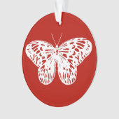 Schmetterlingskizze, tiefrot und weiß ornament (Vorderseite)