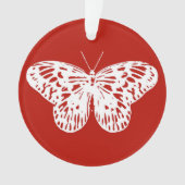 Schmetterlingskizze, tiefrot und weiß ornament (Vorderseite)
