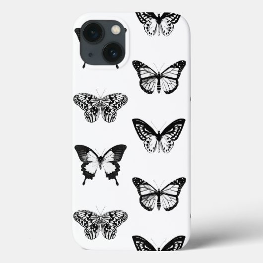 Schmetterlingskizze, weiß und schwarz Case-Mate iPhone hülle (Rückseite)