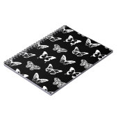 Schmetterlingskizze, weiß und schwarz notizblock (Linke Seite)