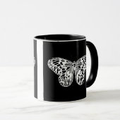 Schmetterlingskizze, weiß und schwarz tasse (VorderseiteRechts)
