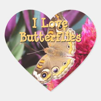 Schmetterlingskleber Herz-Aufkleber