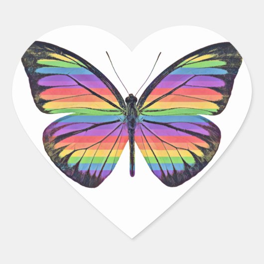 Schmetterlingskleber Herz-Aufkleber (Vorderseite)