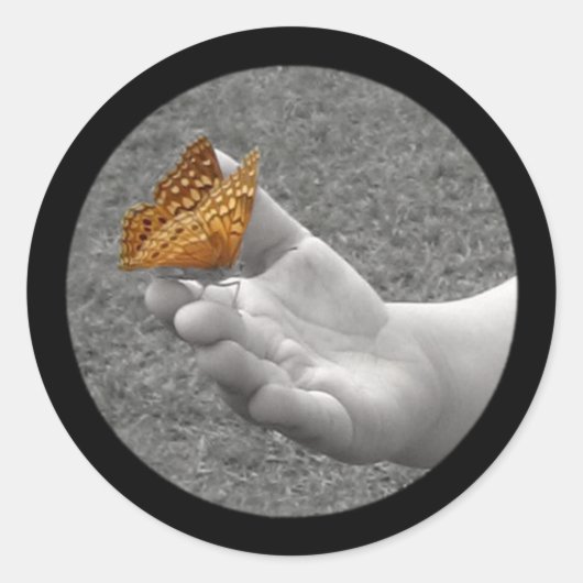 Schmetterlingskleber Runder Aufkleber (Vorderseite)