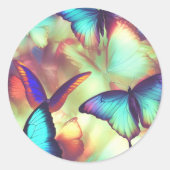 Schmetterlingskleber Runder Aufkleber (Vorderseite)