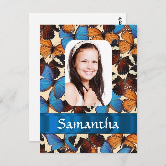 Schmetterlingskollontrollvorlage Postkarte (Vorne/Hinten)