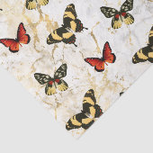 Schmetterlingskunst aus weißem und goldenem Marmor Seidenpapier (Ausschnitt)