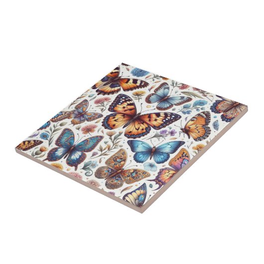 Schmetterlingskunst-Blume Fliese (Seite)