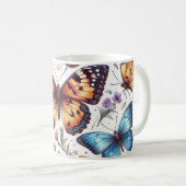 Schmetterlingskunst-Blume Kaffeetasse (VorderseiteRechts)