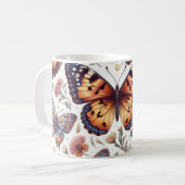 Schmetterlingskunst-Blume Kaffeetasse (Vorderseite Links)