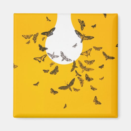 Schmetterlingskunst Gestockt Vintage Fotos Monarch Magnet (Vorne)