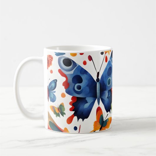 Schmetterlingskunst Kaffeetasse (Links)
