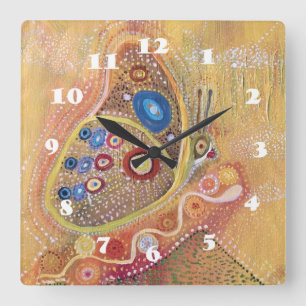 Schmetterlingskunst Malkspitze Wand-Uhr Quadratische Wanduhr