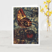 Schmetterlingskunst notecard 4 karte (Gelbe Blume)