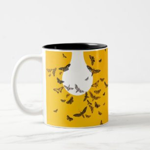 Schmetterlingskunst Unbearbeitete Vintage-Fotos Mo Zweifarbige Tasse