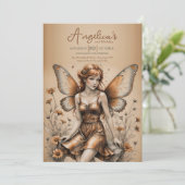 Schmetterlingskupfer-Fairy Einladung (Stehend Vorderseite)