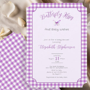Schmetterlingsküsse Baby-Wünsche Baby-Shower Einladung