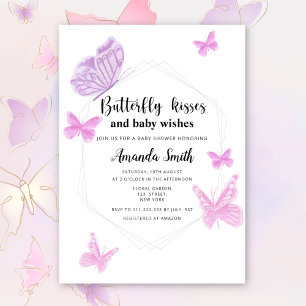 Schmetterlingsküsse Babyparty Einladung