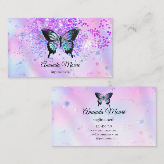 Schmetterlingsleben Schönheitssalon Nagelsalon Mak Visitenkarte (Vorne/Hinten)