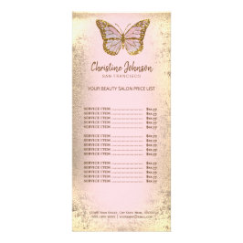 Schmetterlingslogo auf Imitat-Goldfolie Werbekarte