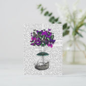 Schmetterlingsluftschiff 2 Lila und grün Postkarte (Stehend Vorderseite)