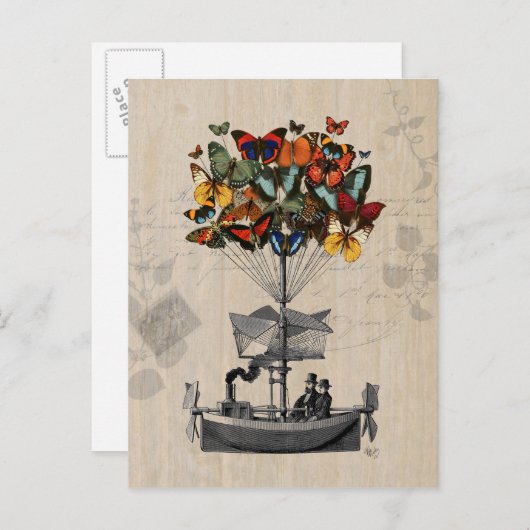 Schmetterlingsluftschiff 2 postkarte (Vorne/Hinten)