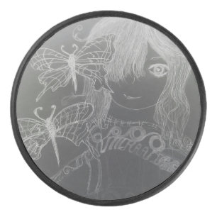 Schmetterlingsmädchen eishockey puck