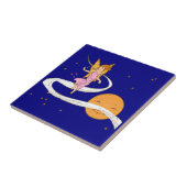 Schmetterlingsmädchen im Weltraum Fliese (Seite)