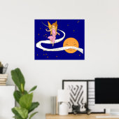 Schmetterlingsmädchen im Weltraum Poster (Heimbüro)