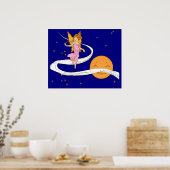 Schmetterlingsmädchen im Weltraum Poster (Küche)