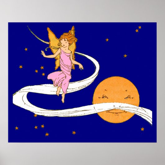 Schmetterlingsmädchen im Weltraum Poster (Vorne)