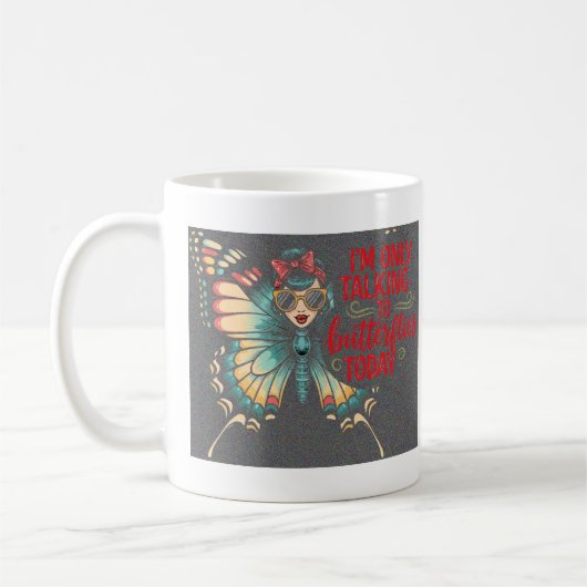 Schmetterlingsmädchen - Nur mit Schmetterlingen sp Kaffeetasse (Links)
