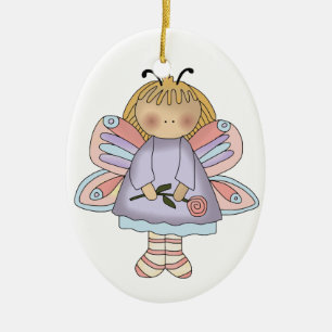 Schmetterlingsmädchenverzierung Keramik Ornament