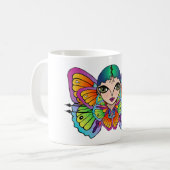 Schmetterlingsmädin Frauenspitze Kaffeetasse (Vorderseite Links)