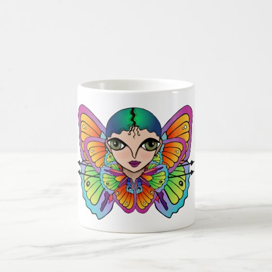 Schmetterlingsmädin Frauenspitze Kaffeetasse (Mittel)