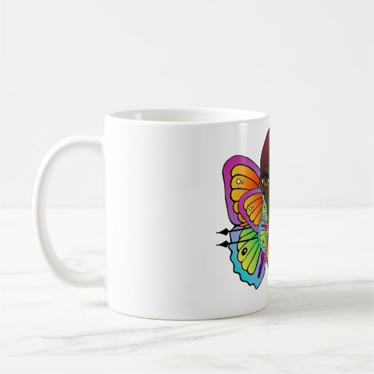 Schmetterlingsmädin Frauenspitze Kaffeetasse (Links)