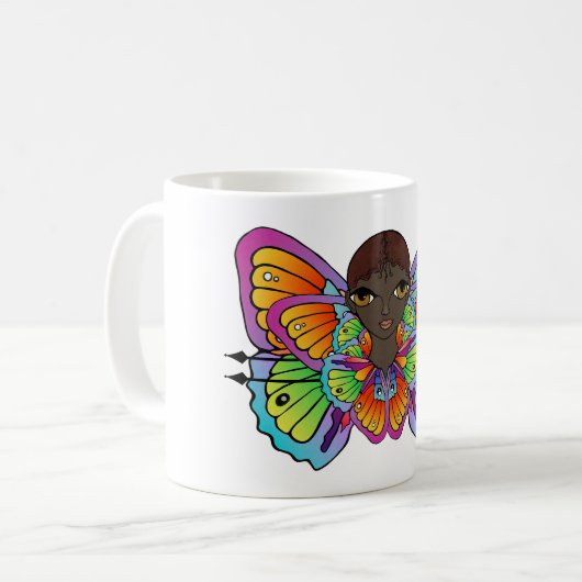 Schmetterlingsmädin Frauenspitze Kaffeetasse (Vorderseite Links)