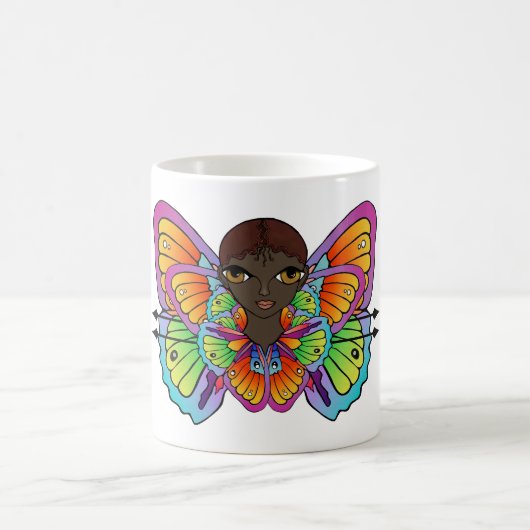 Schmetterlingsmädin Frauenspitze Kaffeetasse (Mittel)