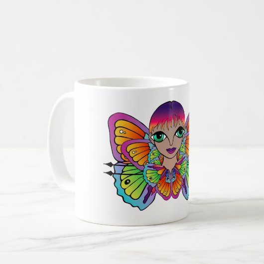 Schmetterlingsmädin Frauenspitze Kaffeetasse (Vorderseite Links)