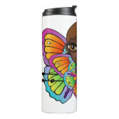 Schmetterlingsmädin Frauenspitze Thermosbecher (Nach links gedreht)