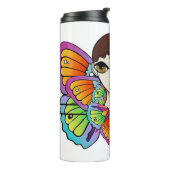 Schmetterlingsmädin Frauenspitze Thermosbecher (Nach links gedreht)