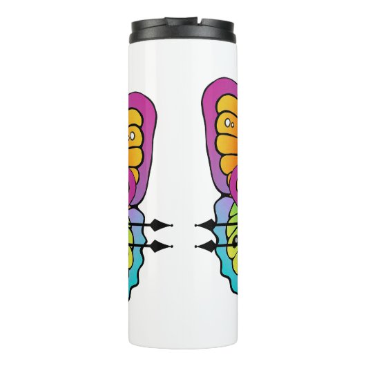 Schmetterlingsmädin Frauenspitze Thermosbecher (Rückseite)
