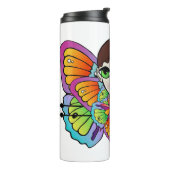 Schmetterlingsmädin Frauenspitze Thermosbecher (Nach links gedreht)