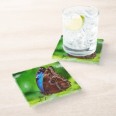 Schmetterlingsmalerei Glasuntersetzer (Schrägansicht)