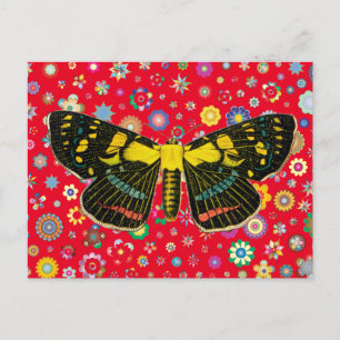 Schmetterlingsmarine Blume Naturkunde Postkarte