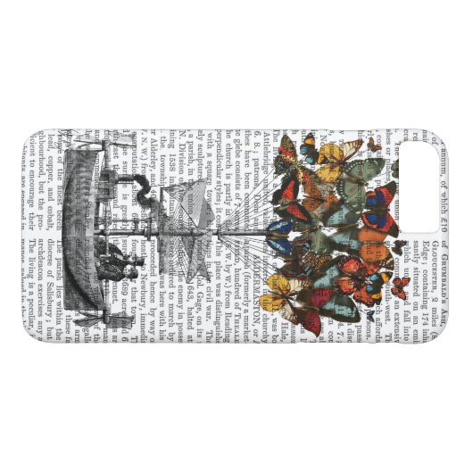 Schmetterlingsmarine Case-Mate iPhone Hülle (Rückseite (Horizontal))