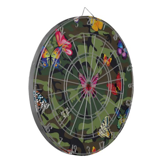 Schmetterlingsmarouflage Dartscheibe (Vorderseite Links)