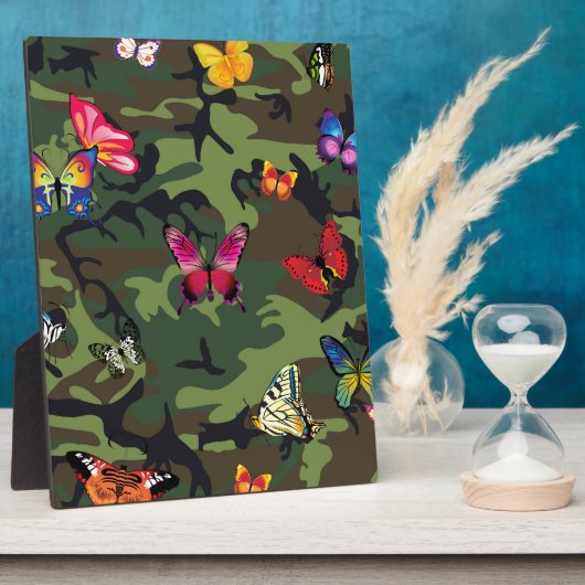 Schmetterlingsmarouflage Fotoplatte (Seite)